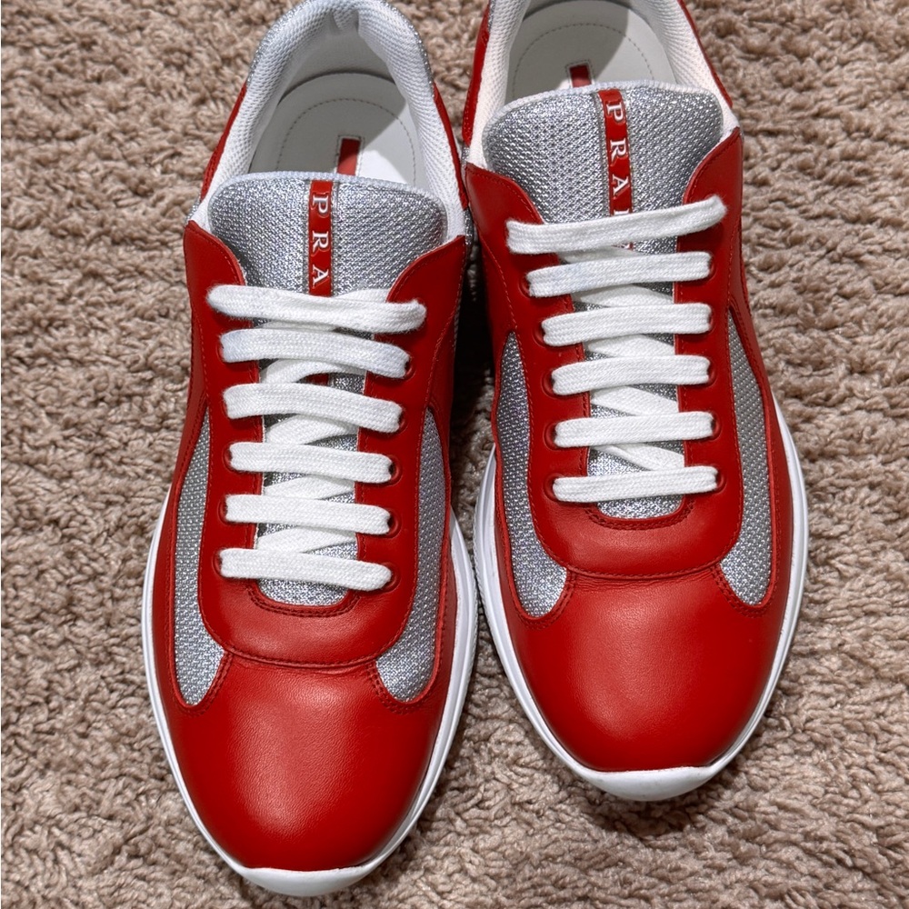 Prada Men's Red Americas cup Sneakers